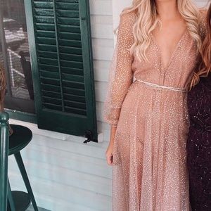 White Fox sheer sparkley dress